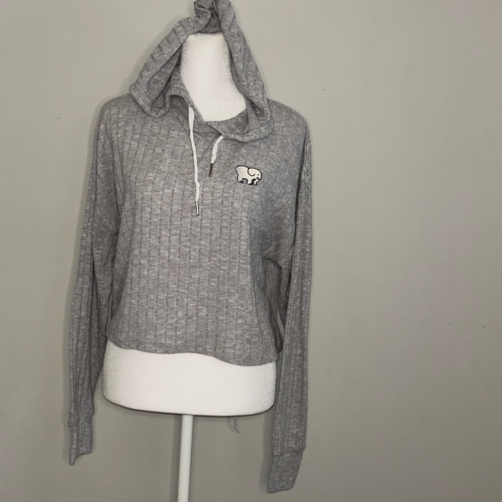 Ivory Ella Cropped Hoodie Size Small